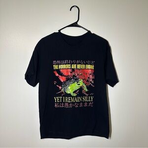 Black Graphic Tee “The Horrors are Never Ending”